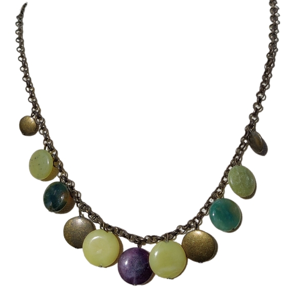 Jade Jewelry - Yellow jade and amethyst necklace